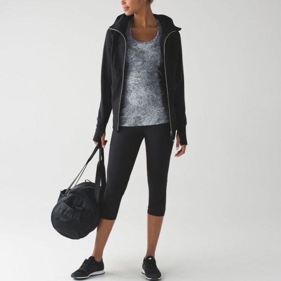 Lululemon Cool Racerback II Luon Spray Jacquard White Black Size 8 - Picture 5 of 11